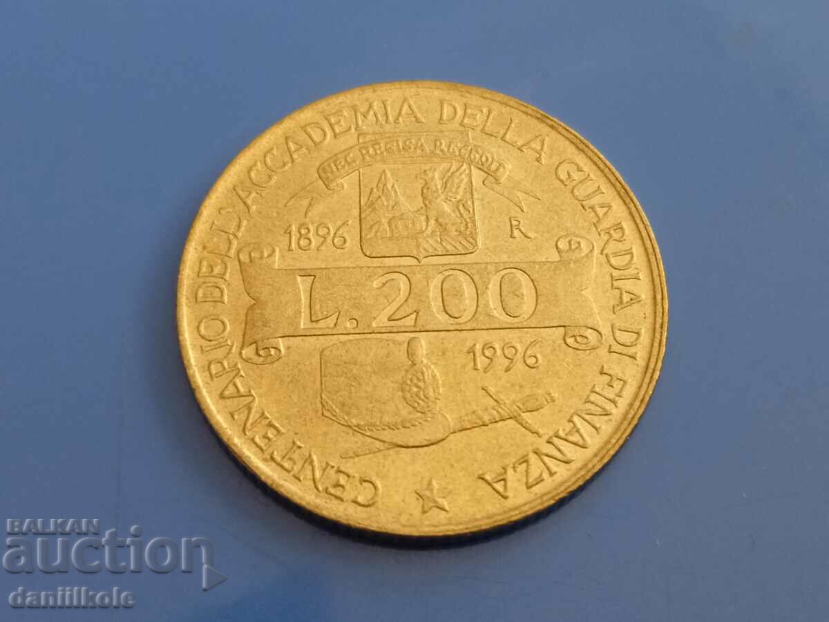 *$*Y*$* ITALIA 200 LIRE 1996 ANIVERSARE - RAR *$*Y*$*