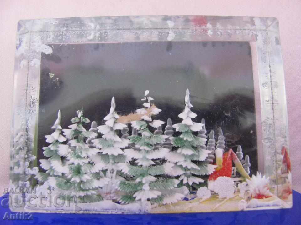 Auction 70s Star Souvenir - Winter Landscape - Plexiglass Auction 70s Star Souvenir - Winter Landscape - Plexiglass