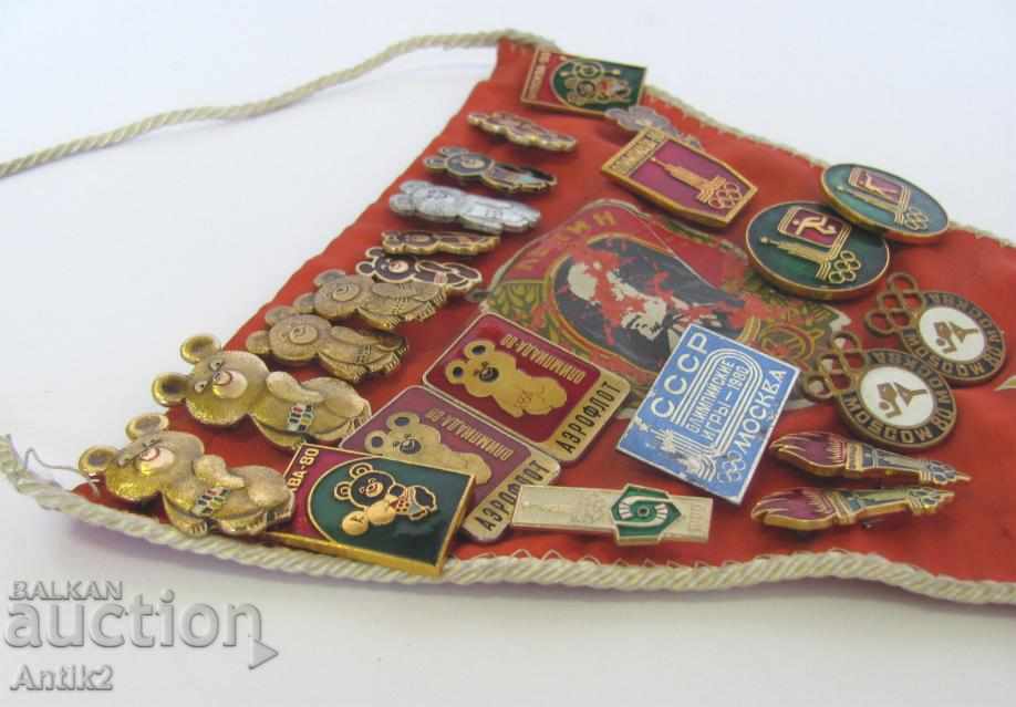 Auction 80s Lottery Badges Russian Olympics 23 pieces Auction 80s Lottery Badges Russian Olympics 23 pieces