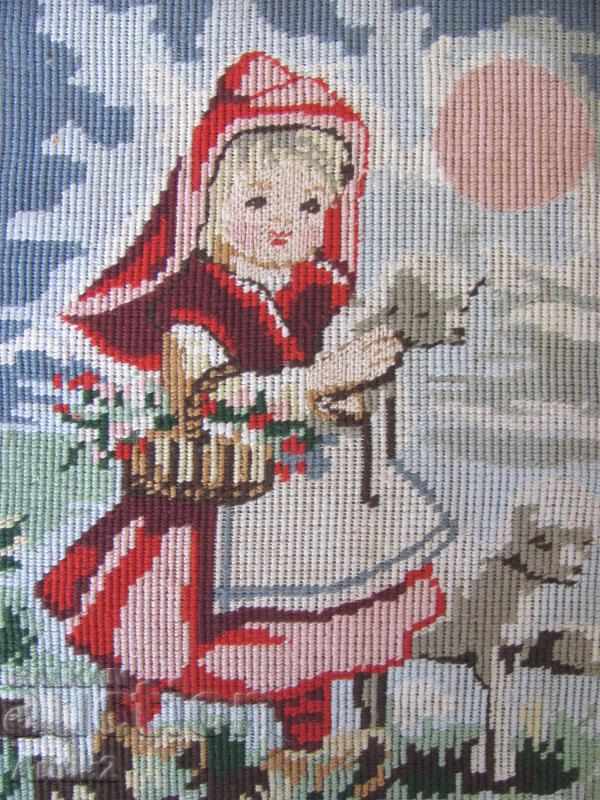 19th century Tapestry - The Red Riding Hood with price 30.00 BGN | € 15.34 19th century Tapestry - The Red Riding Hood with price 30.00 BGN | € 15.34