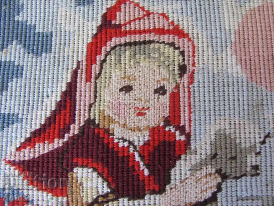 Auction 19th century Tapestry - The Red Riding Hood Auction 19th century Tapestry - The Red Riding Hood