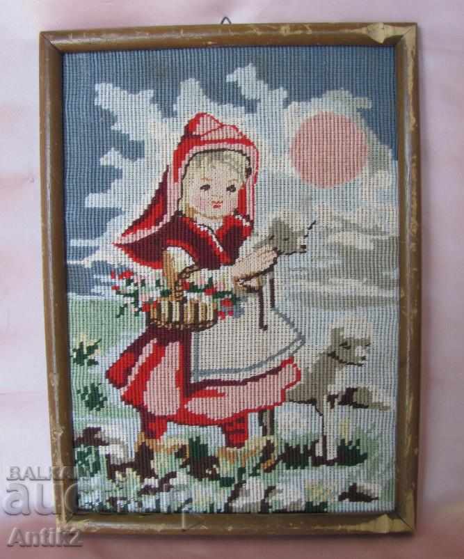 19th century Tapestry - The Red Riding Hood