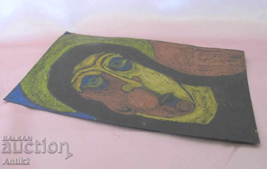 Delivery of Old Original Pastel Painting Delivery of Old Original Pastel Painting