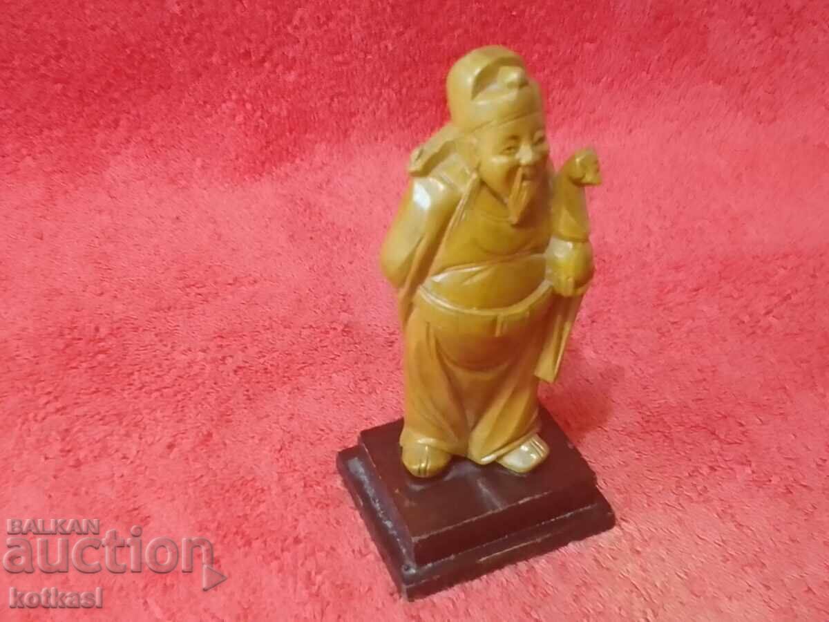 Old Wood Carving Figure Male Teacher Sage Clerk marked - 7 Old Wood Carving Figure Male Teacher Sage Clerk marked - 7