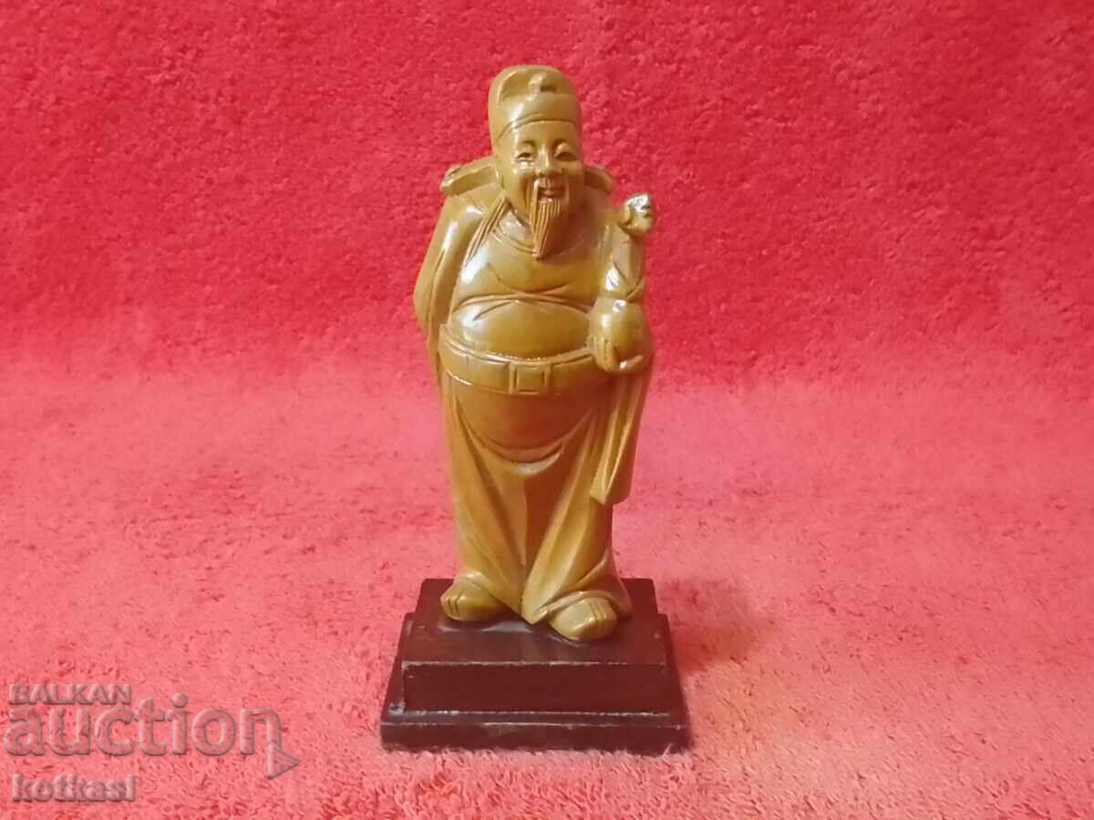 Old Wood Carving Figure Male Teacher Sage Clerk marked Old Wood Carving Figure Male Teacher Sage Clerk marked
