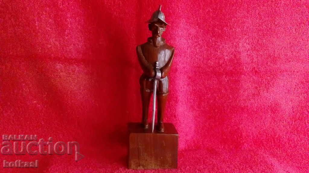 Sculptură Bărbat Războinic Cavaler Conquistador Gărzi Sabie de argint sha