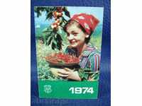 4979 България календарче застраховане ДЗИ 1974г.