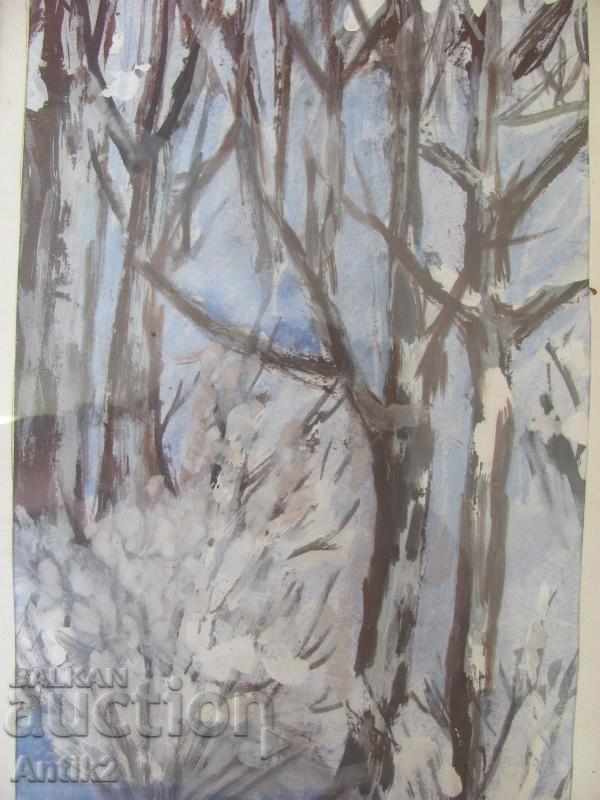 Old Original Painting - Winter Watercolor with price 120.00 BGN | € 61.36 Old Original Painting - Winter Watercolor with price 120.00 BGN | € 61.36