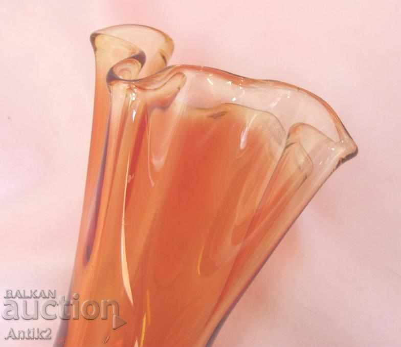 Old Crystal Glass Vase - 5 Old Crystal Glass Vase - 5