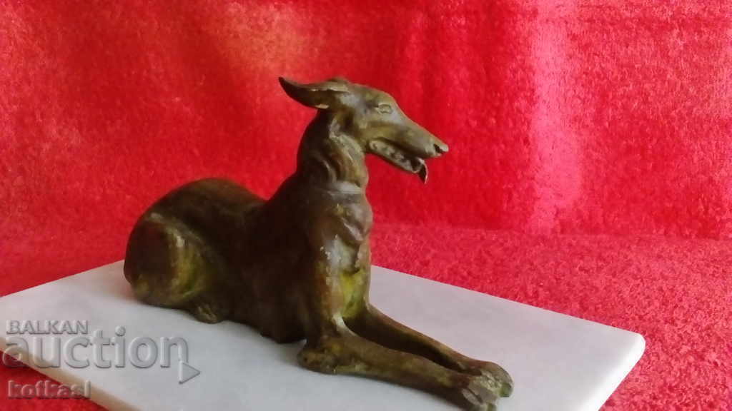 Old metal bronze figure dog Russian Greyhound - 6 Old metal bronze figure dog Russian Greyhound - 6