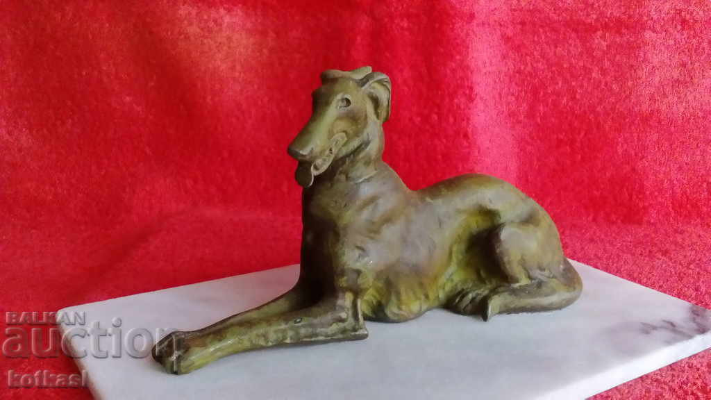 Old metal bronze figure dog Russian Greyhound - 7 Old metal bronze figure dog Russian Greyhound - 7
