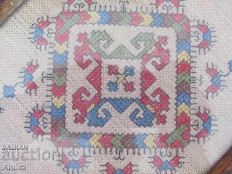 19th century Wooden Tray hand embroidery - 6