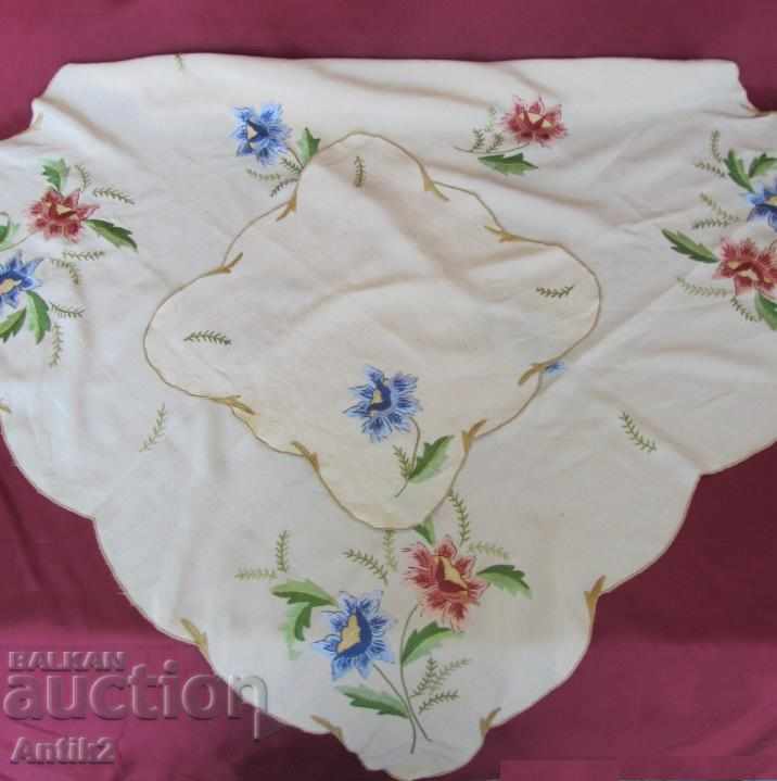 Old Silk Tablecloth - 6
