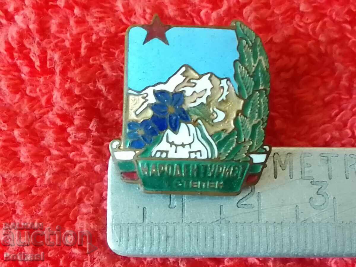 Old Sign Badge NATIONAL TOURIST 1st st enamel screw excellent Old Sign Badge NATIONAL TOURIST 1st st enamel screw excellent