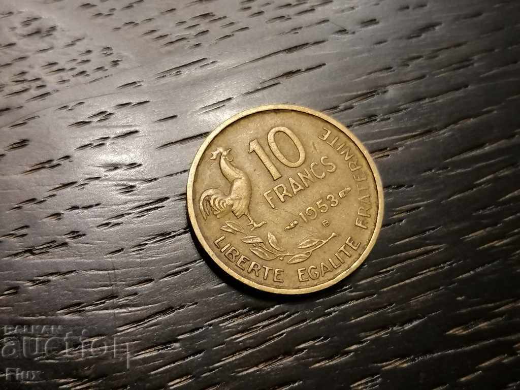Coin - Γαλλία - 10 φράγκα 1953; σειρά Β