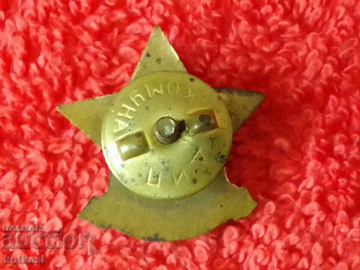 Auction Rare Star Sign Badge EXCELLENT MLHP Enamel Screw-on Excellent Auction Rare Star Sign Badge EXCELLENT MLHP Enamel Screw-on Excellent