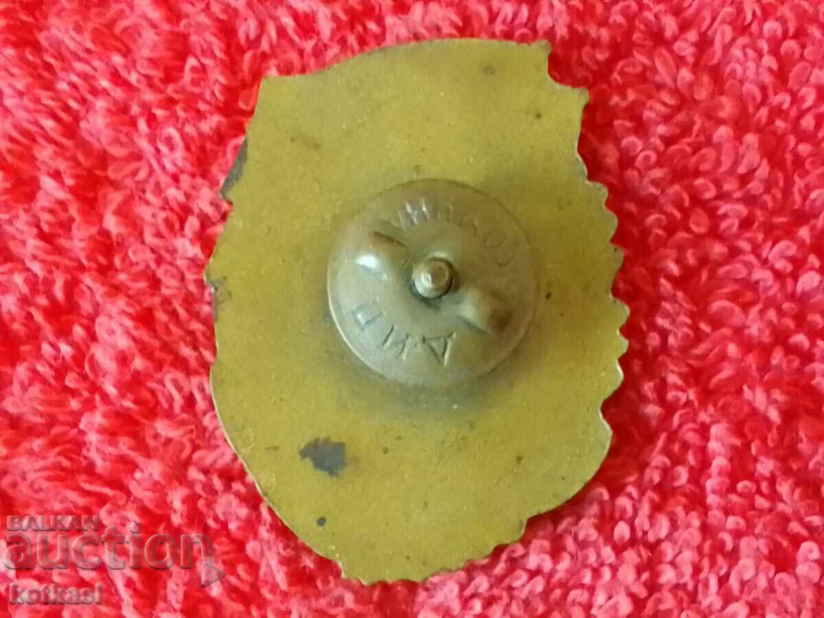 Auction Old Badge EXCELLENT in military and political training green enamel Auction Old Badge EXCELLENT in military and political training green enamel