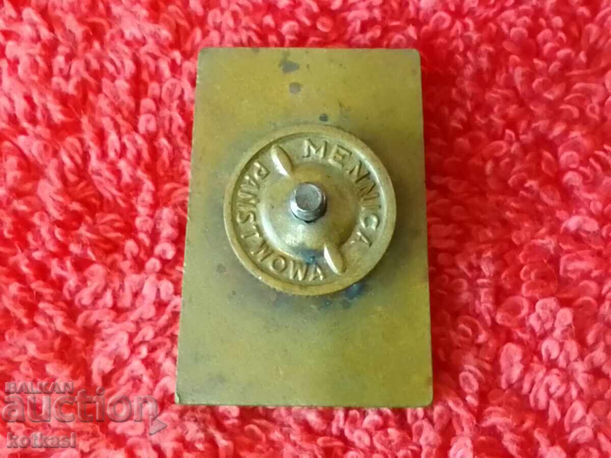 Auction Old Soc Badge Badge Bronze Screw Military Poland Auction Old Soc Badge Badge Bronze Screw Military Poland