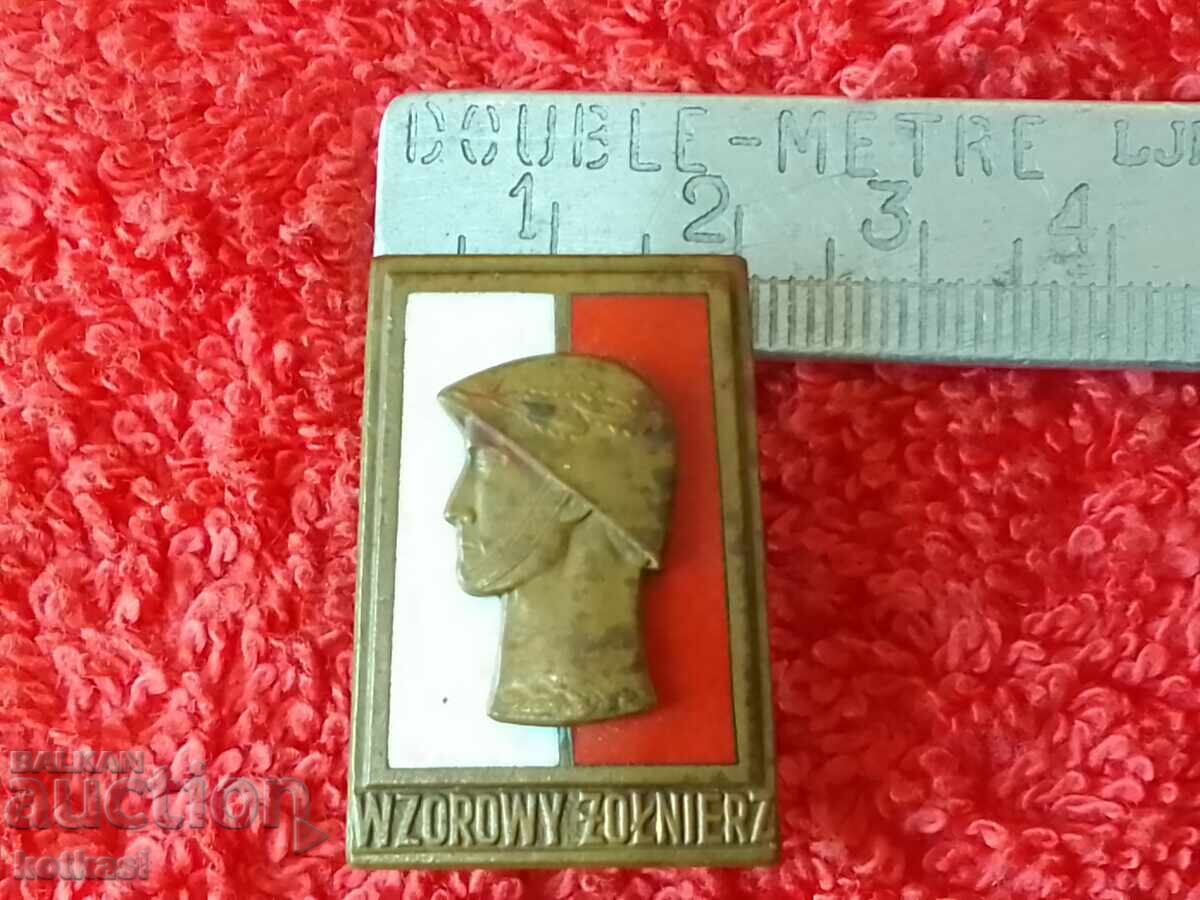 Old Soc Badge Badge Bronze Screw Military Poland Old Soc Badge Badge Bronze Screw Military Poland