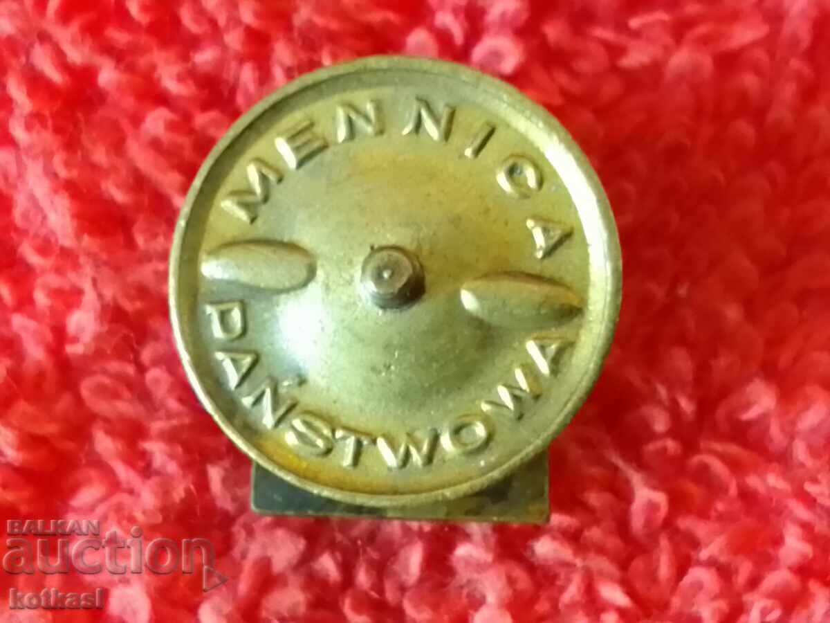 Auction  Old Soc Polish Military Insignia on a screw miniature