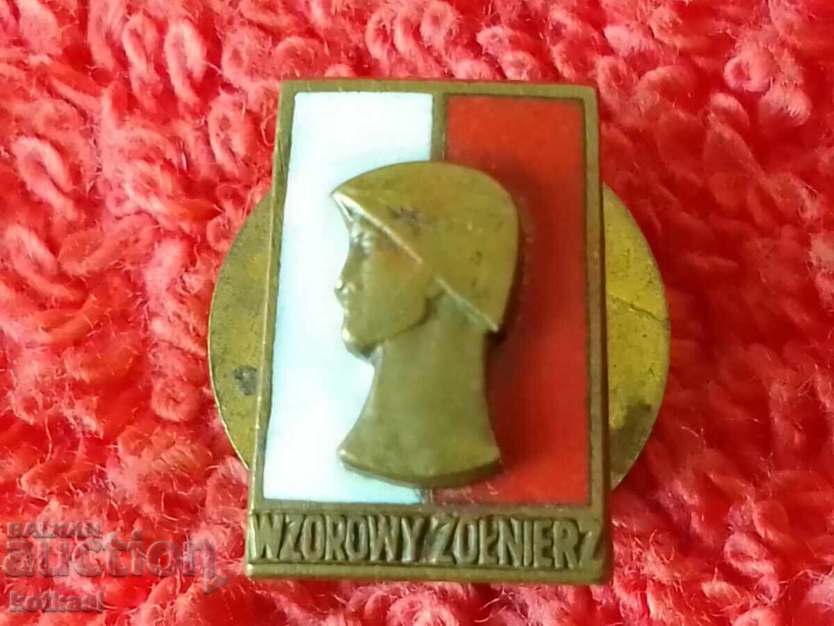 Old Soc Polish Military Insignia on a screw miniature - 5