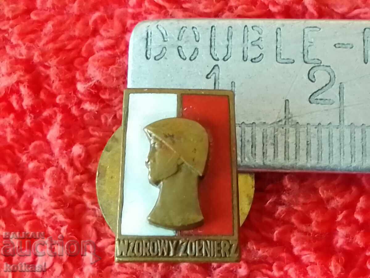 Old Soc Polish Military Insignia on a screw miniature