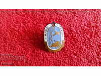 Old Social Sign Badge Enamel Screw YOUNG TECHNIQUE Gilded