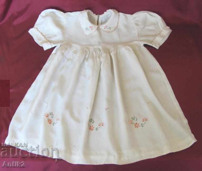 30s παλαιό παιδικό φόρεμα μετάξι