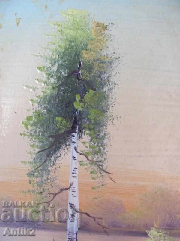 Old oil painting on wood with price 40.00 BGN | € 20.45