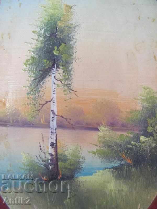 Old oil painting on wood - 5