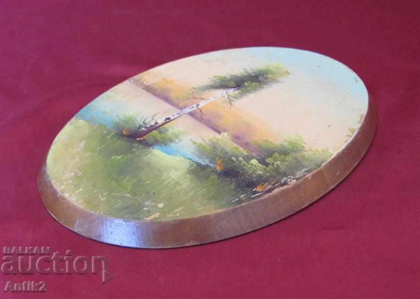 Old oil painting on wood - 6