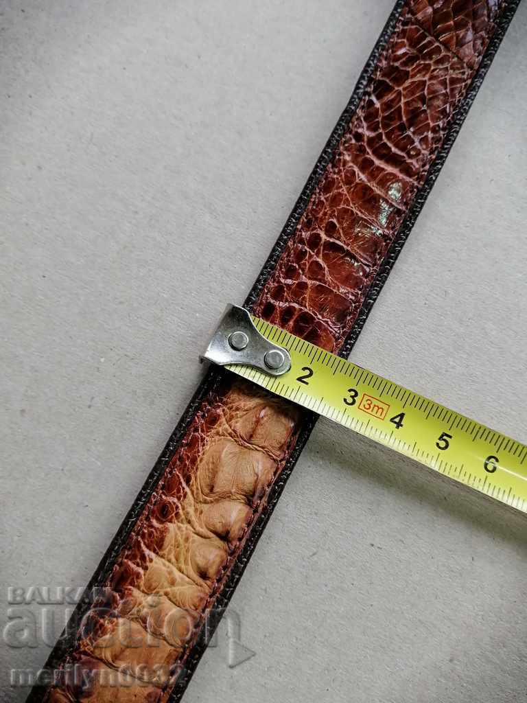 Auction  Crocodile leather belt, 90 cm long