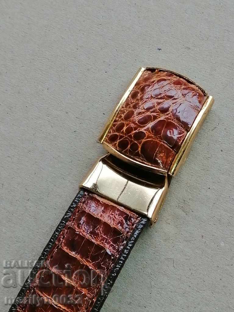 Crocodile leather belt, 90 cm long - 7