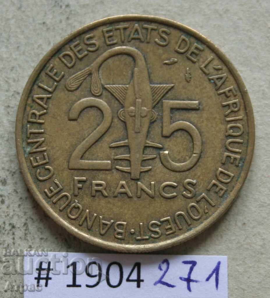 25 de franci 1979 de state vest-africane