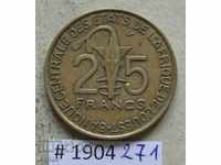25 франка 1979  Западно Африкански Щати