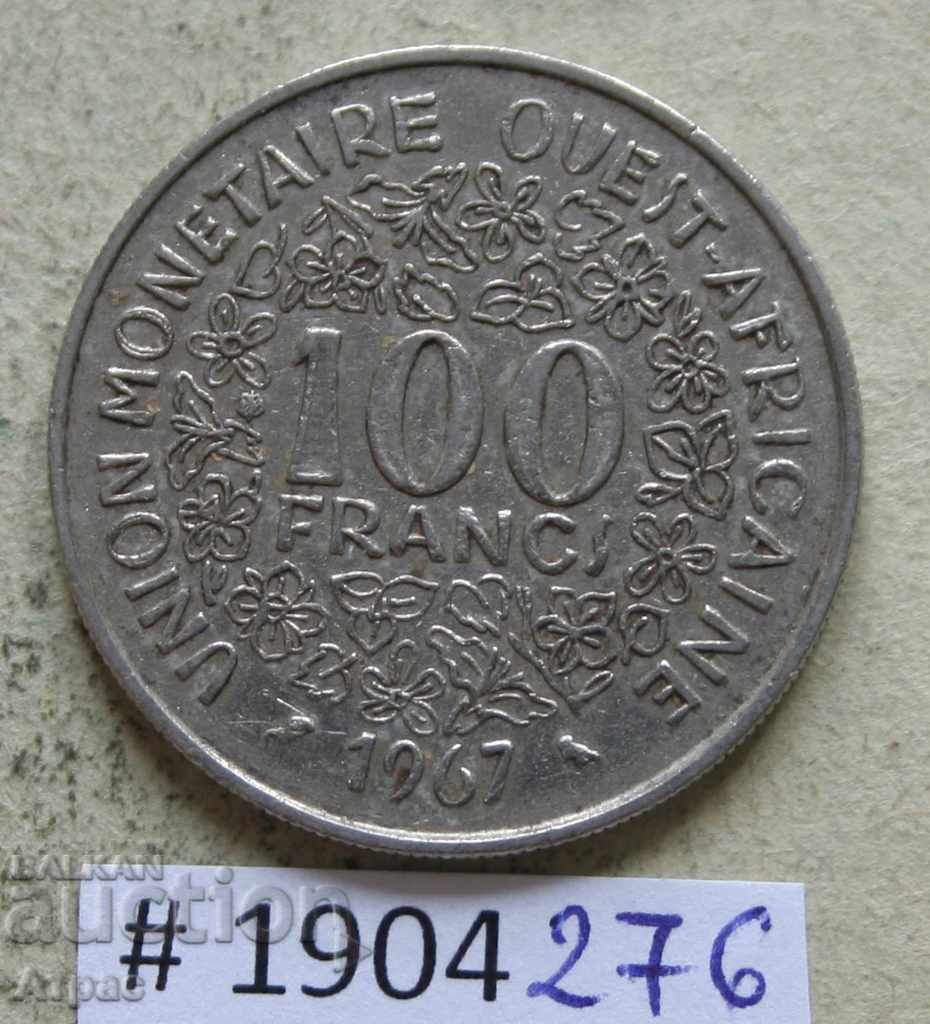 100 Francs 1967 West African States