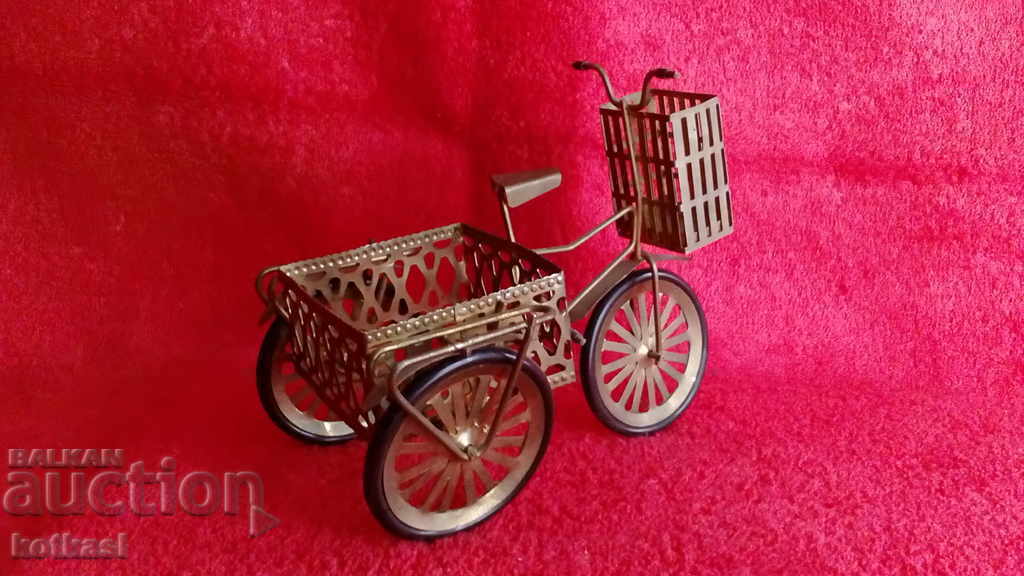 Old metal brass toy tricycle figure with price 85.50 BGN | € 43.72 Old metal brass toy tricycle figure with price 85.50 BGN | € 43.72