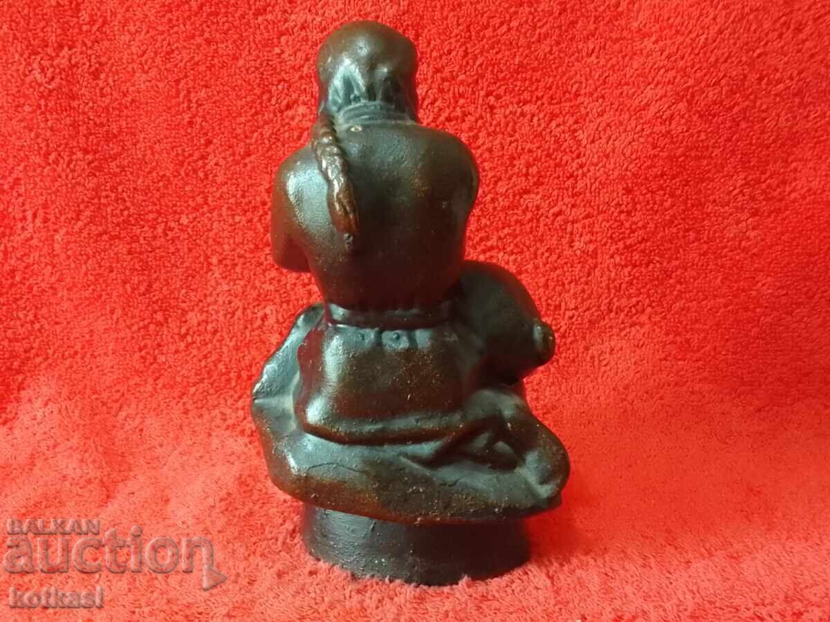 Delivery of Old ceramic figure of a shepherd Indian boy lamb