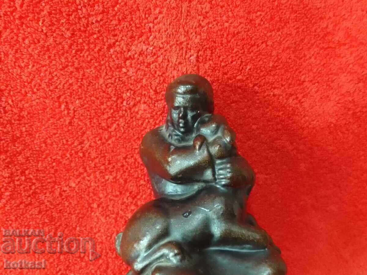 Old ceramic figure of a shepherd Indian boy lamb - 6