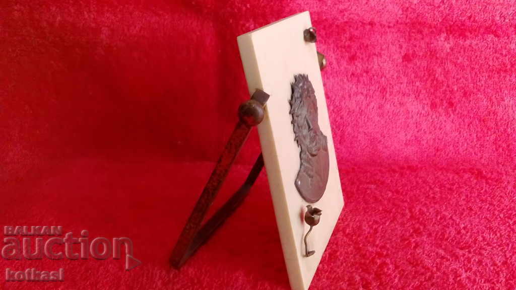 Old metal copper relief panel frame God Faith Jesus Christ - 5