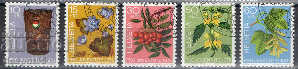 1975. Ελβετία. Pro Juventute - Δασικά φυτά.