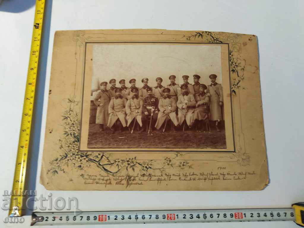 1900. Η παλαιά φωτογραφία χαρτόνι-σαμπέρ του Τζάρ, αξιωματικός, παραγγελία