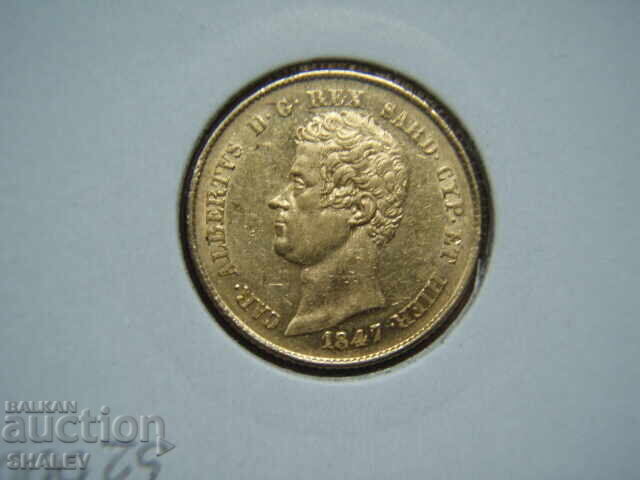 20 Lire 1847 B Sardinia / Italy (Сардиния) - AU (злато) - 5