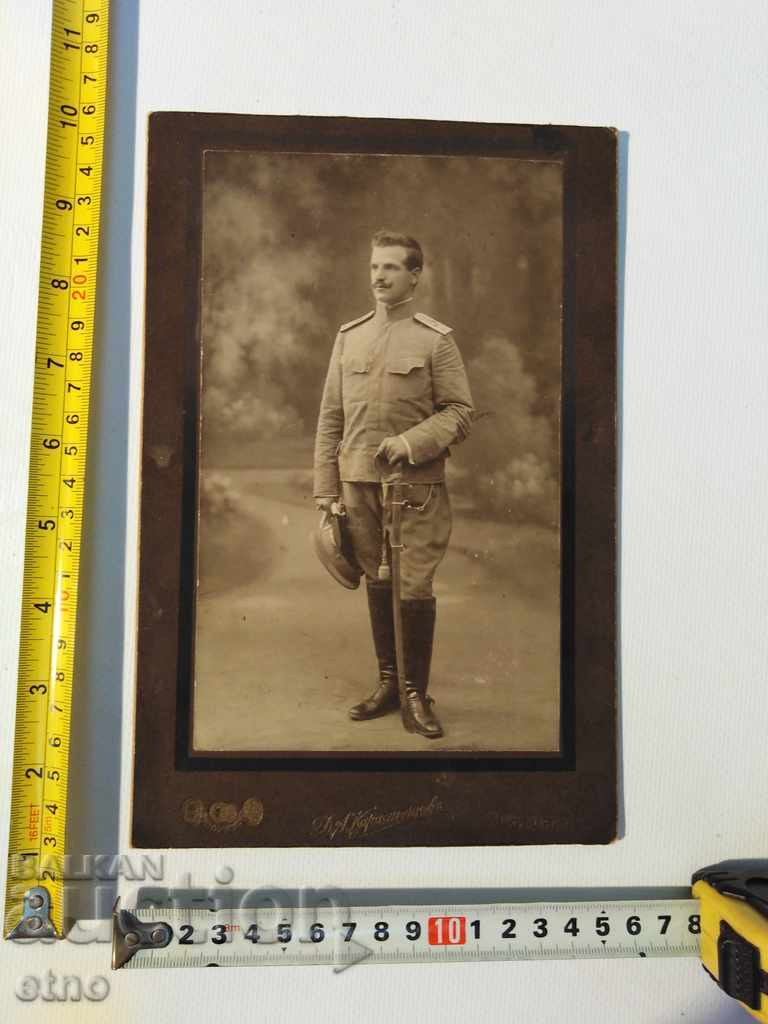 1913. Sabă de carton foto a țarului, ofițer, ordine, scut, uniformă