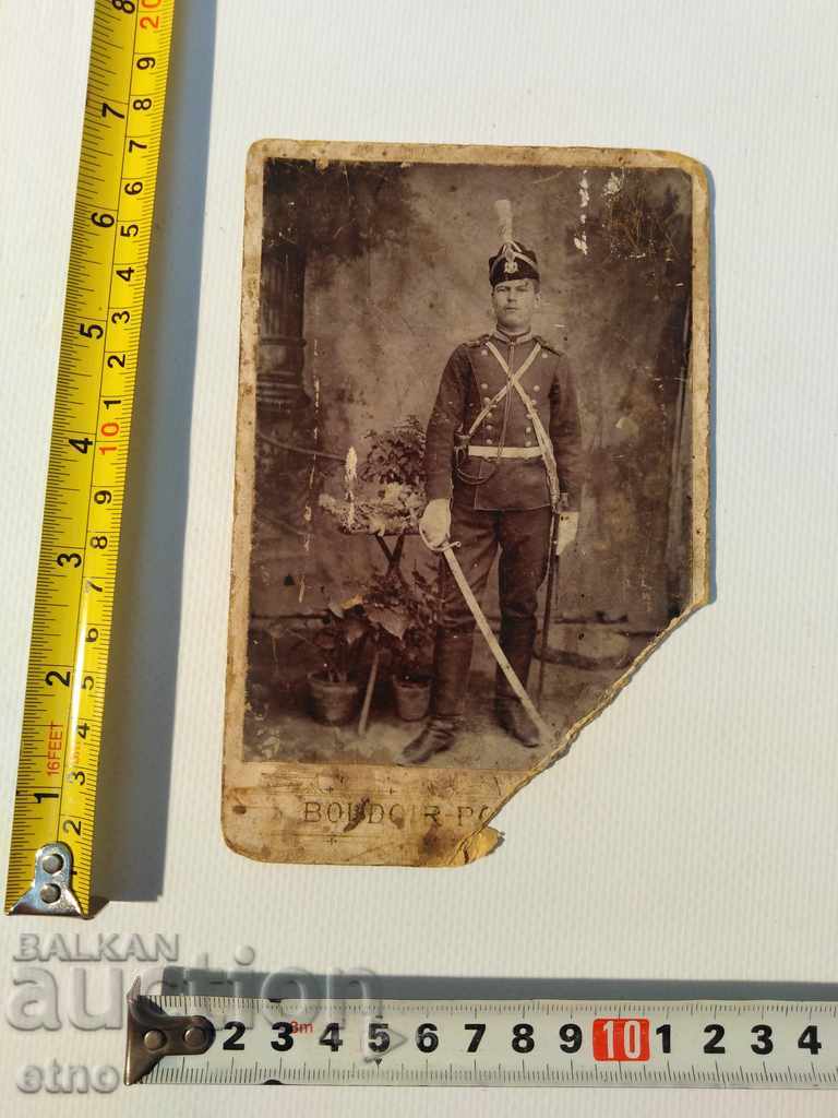 1906. CARTE DE FOTOGRAFIE TARIANĂ, OFICIAL, COMANDĂ, SHIELD, UNIFORM