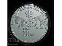 Poland. 10 zlotys 2005 from the end of the WWII Silver.
