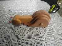 Old wooden snail toy.