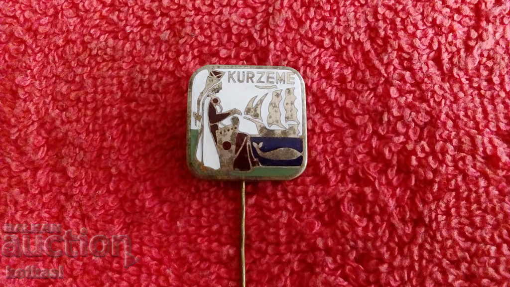 Old pin badge Latvia KURZEME