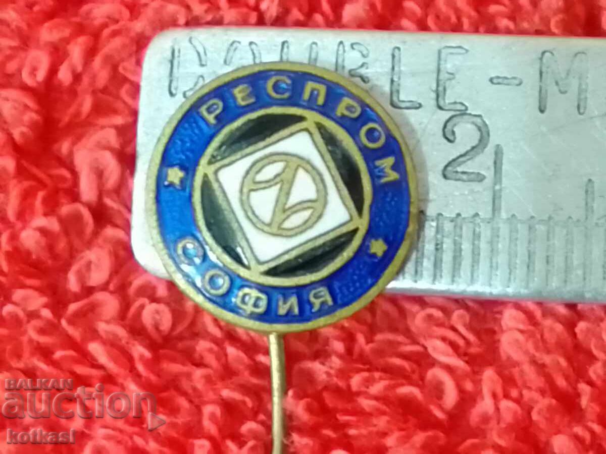 Old social security badge bronze blue enamel pin RESPROM excellent Old social security badge bronze blue enamel pin RESPROM excellent