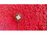 Old bronze badge red enamel needle RESPROM excellent